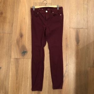 Loft, High Waist, Plum, Sateen Leggings, Size OP